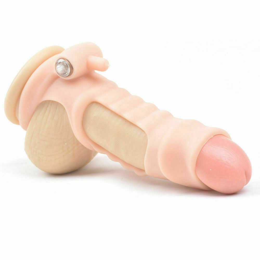 Vibrating Penis Enhancer Sleeve Flesh Colour