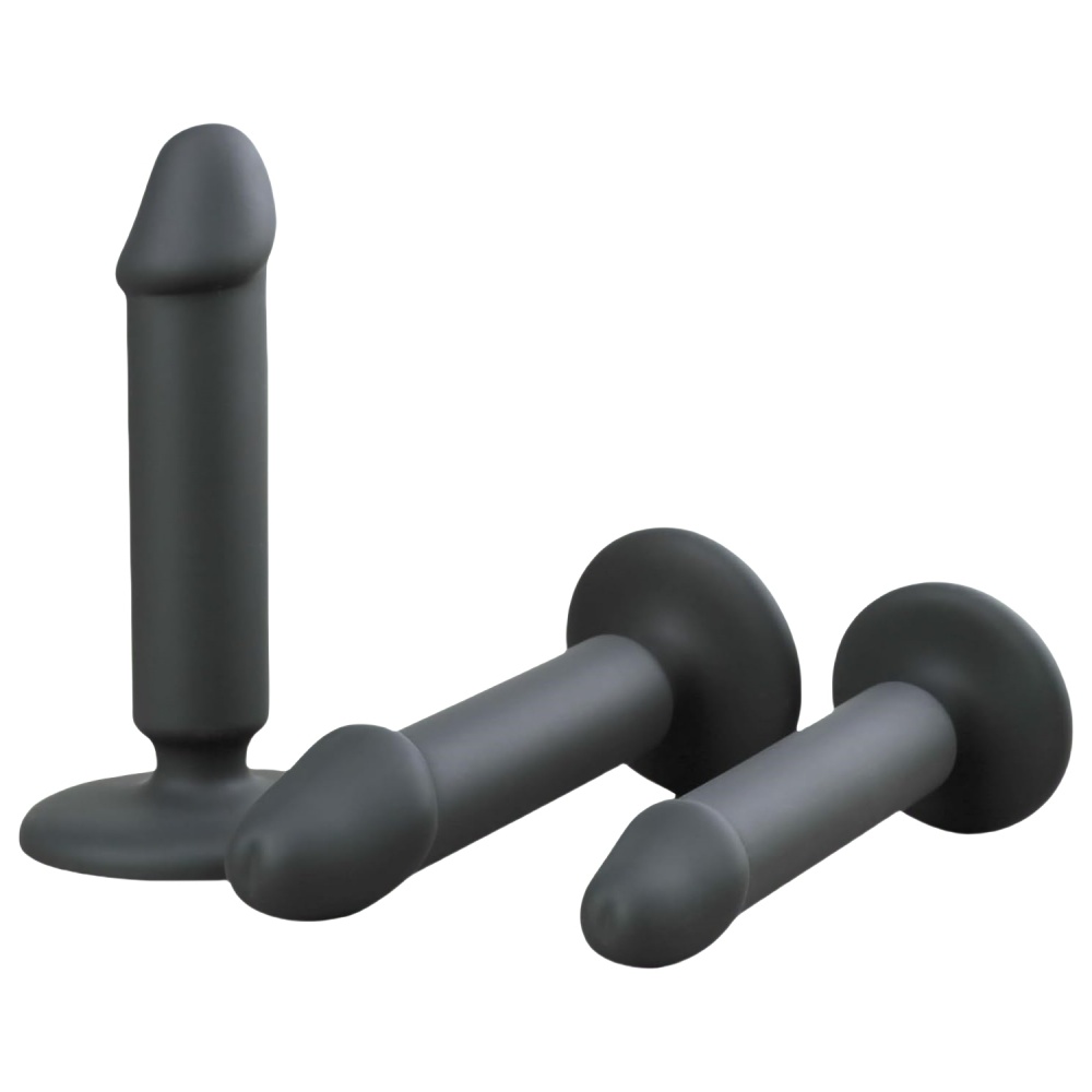Black 3-Piece Silicone Dildo Set